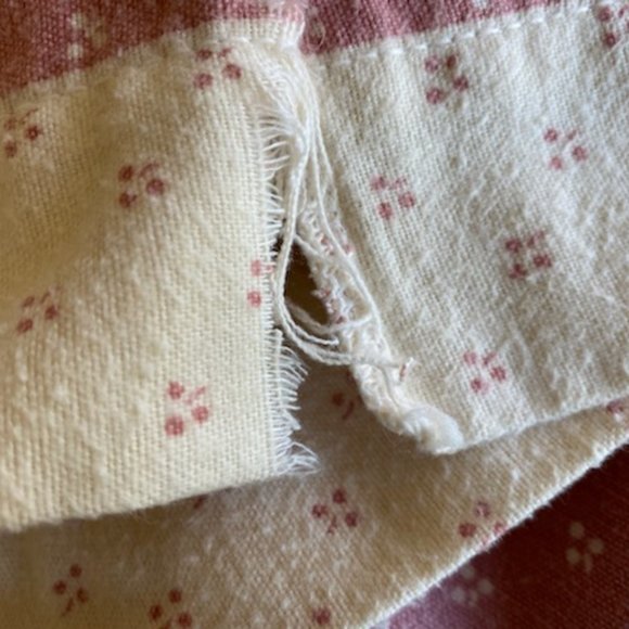 Vintage 4-pcTWIN FLANNEL SHEET SET w 2 Standard PILLOWCASES *Mauve Rose & Ivory - Picture 6 of 6